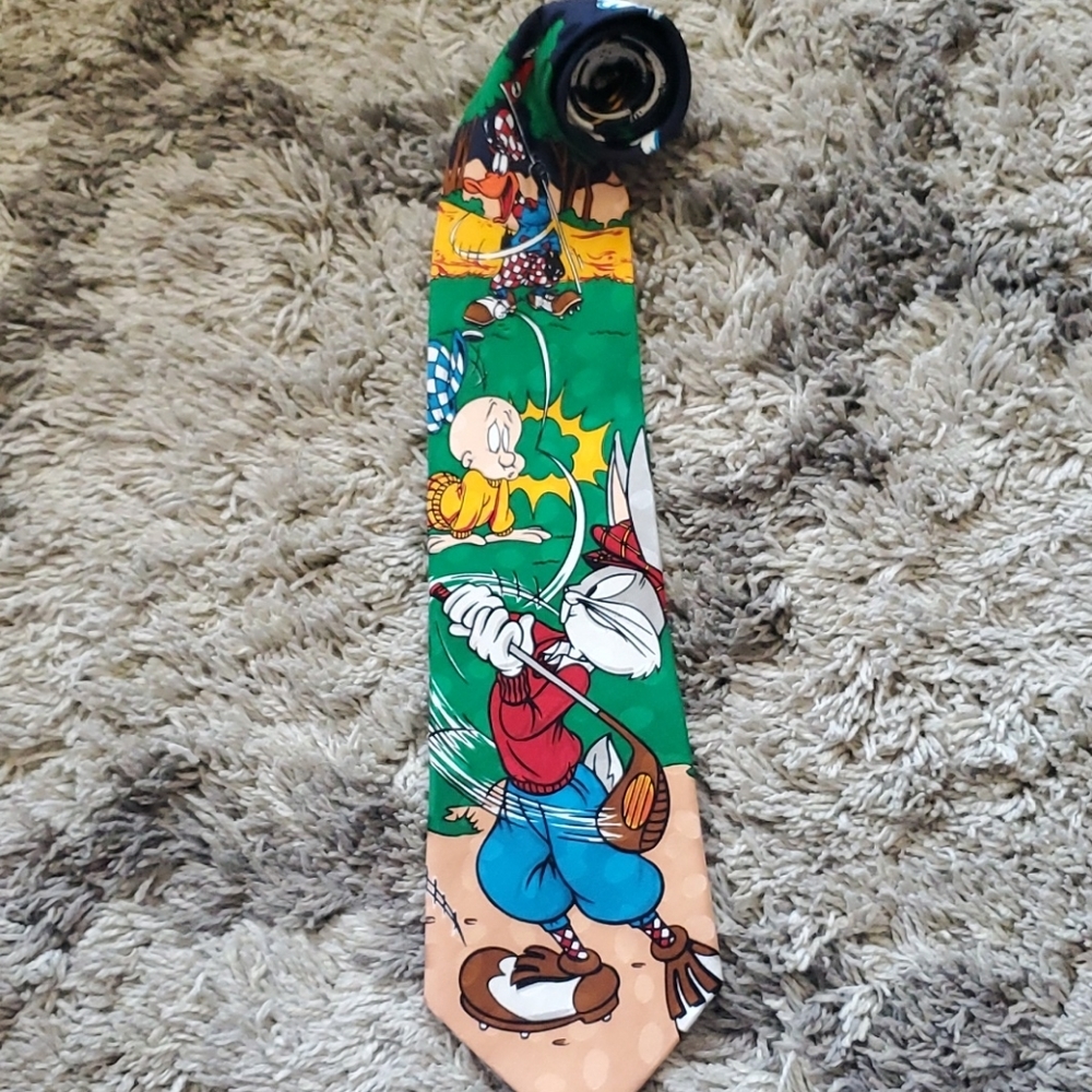 Vintage 1993 Looney Tunes Silk Golf Theme Tie